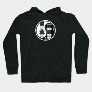 White and Black Acoustic Electric Guitars Yin Yang Hoodie